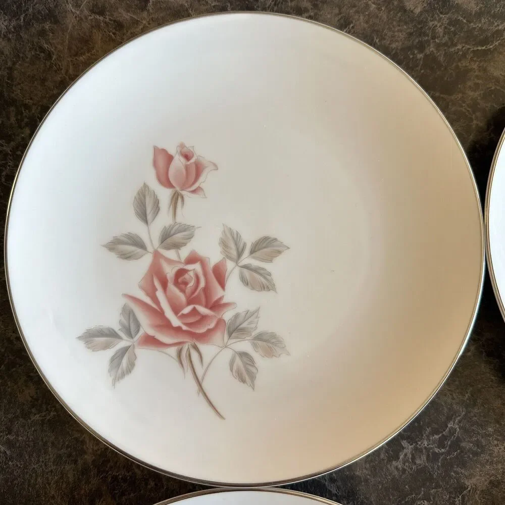 Set Of 4 Noritake China‎ Rosemist 6225 Salad Plates 8.25”